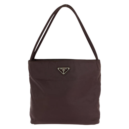 14978
PRADA プラダ テスート 三角ロゴプレート ブラウン シルバー金具 ナイロン トートバッグ ショルダーバッグ  レディース