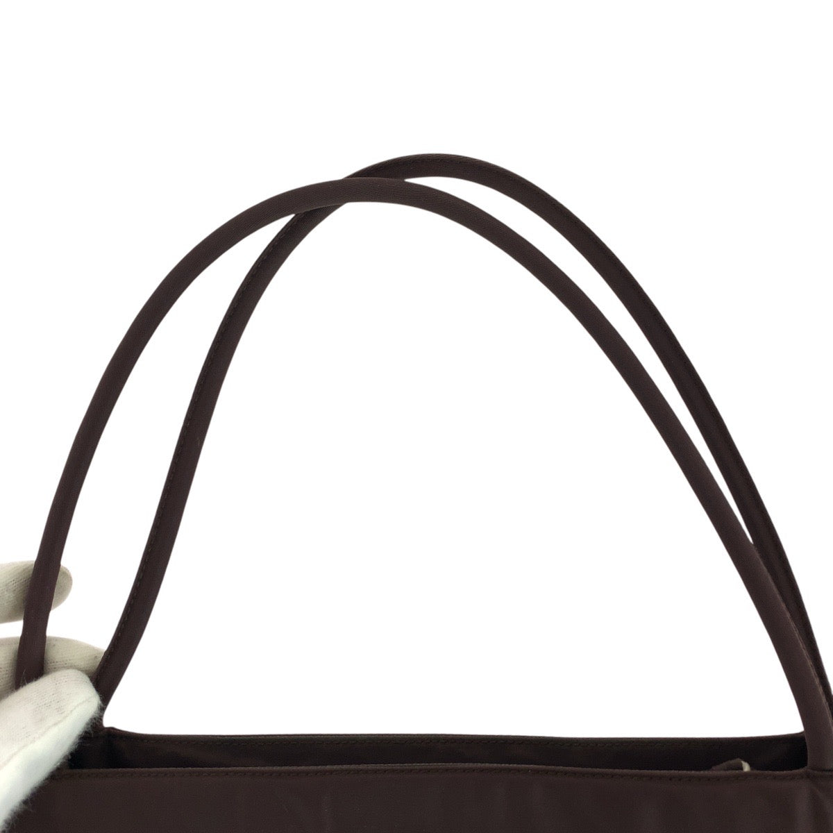 14978
PRADA プラダ テスート 三角ロゴプレート ブラウン シルバー金具 ナイロン トートバッグ ショルダーバッグ  レディース
