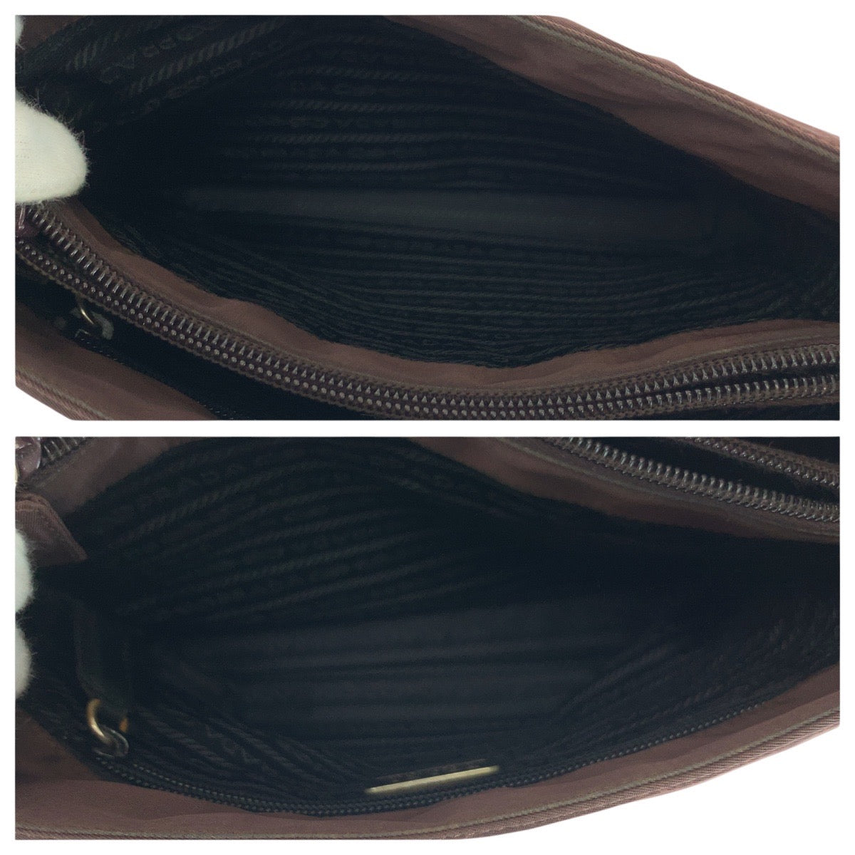 14978
PRADA プラダ テスート 三角ロゴプレート ブラウン シルバー金具 ナイロン トートバッグ ショルダーバッグ  レディース