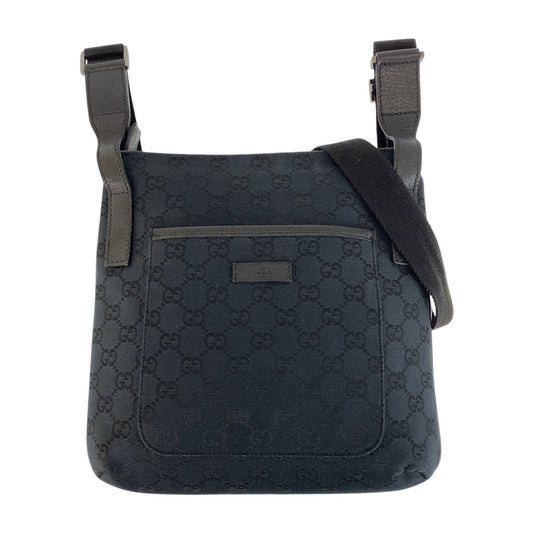 14981
GUCCI グッチ ブラック 黒 GGキャンバス / レザー 122793 ショルダーバッグ メッセンジャーバッグ  レディース