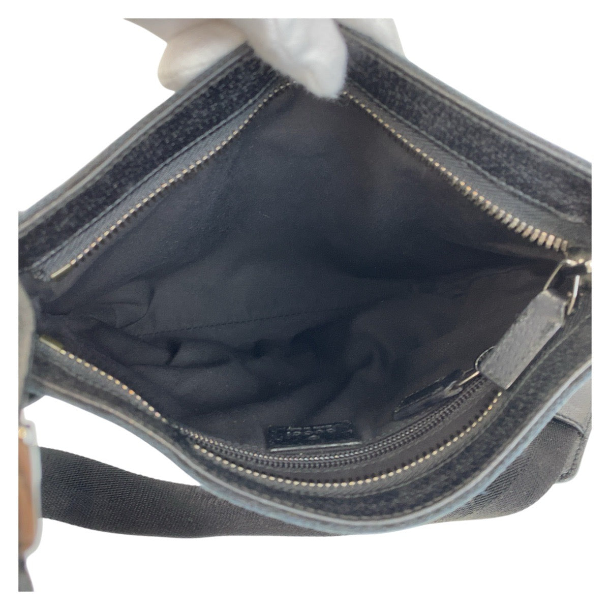 14981
GUCCI グッチ ブラック 黒 GGキャンバス / レザー 122793 ショルダーバッグ メッセンジャーバッグ  レディース