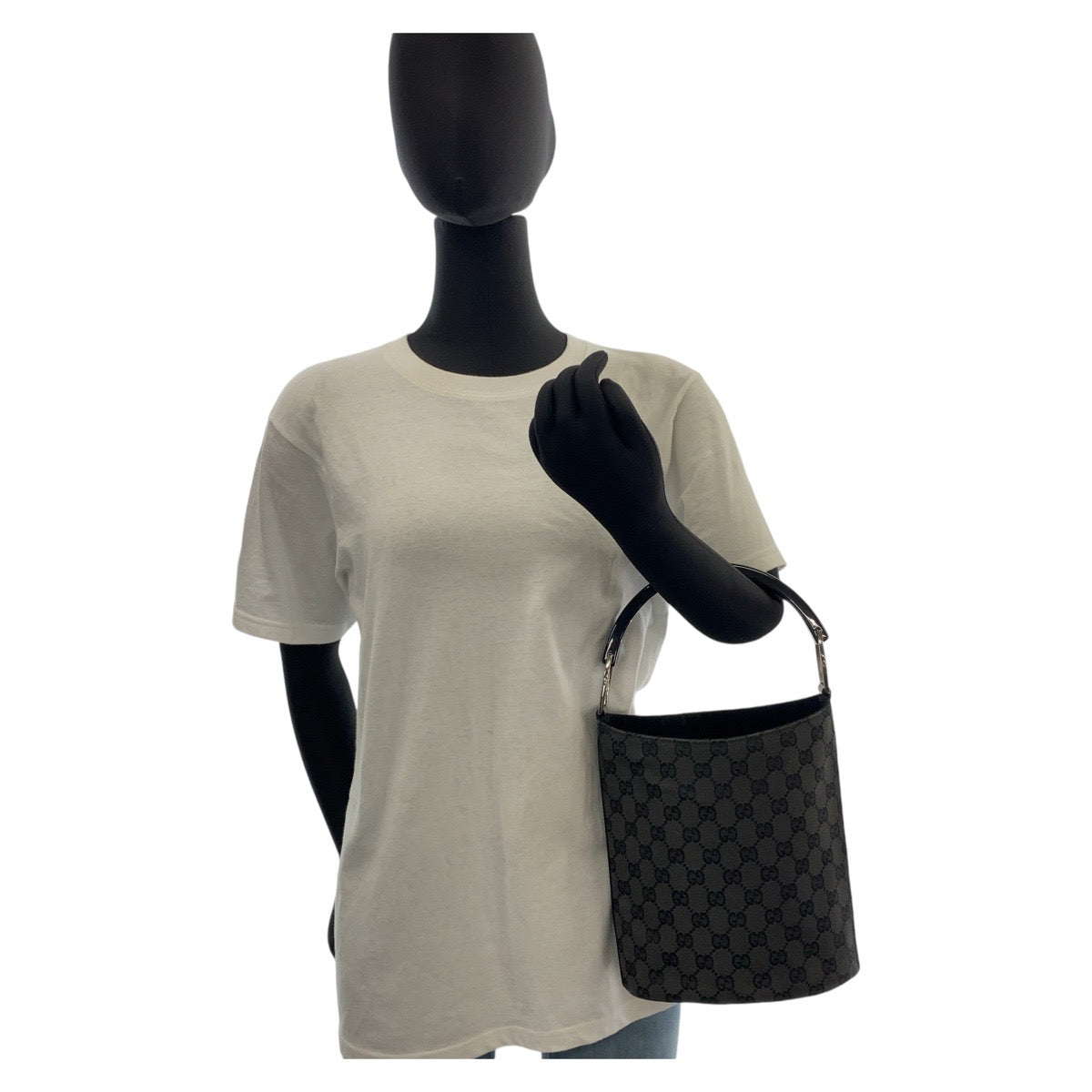14982
GUCCI グッチ ブラック 黒 GGキャンバス / プラスチック 001 3753 ハンドバッグ  レディース
