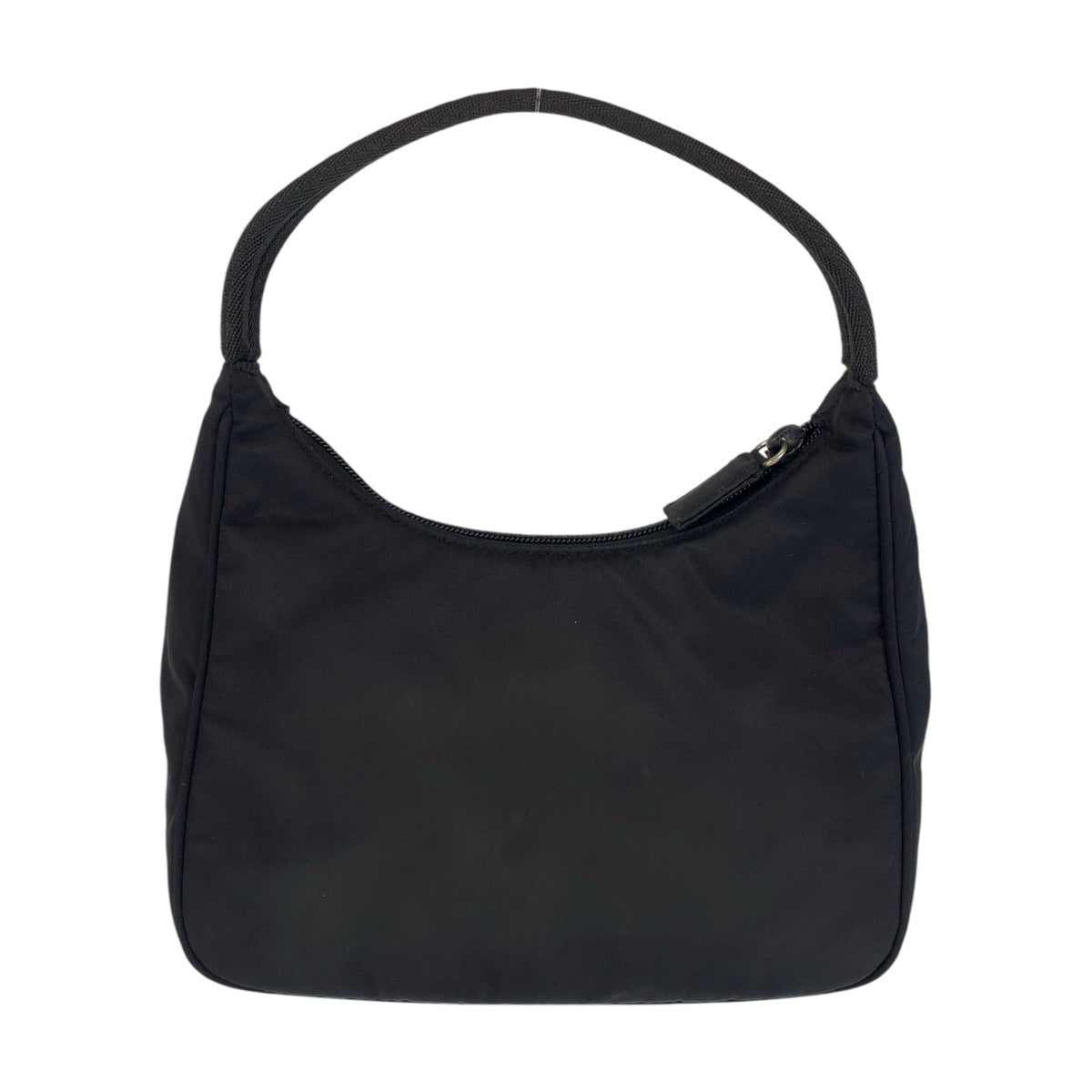 14984
PRADA プラダ テスート 三角ロゴプレート ブラック 黒 シルバー金具 ナイロン ホーボー ハンドバッグ アクセサリーポーチ  レディース