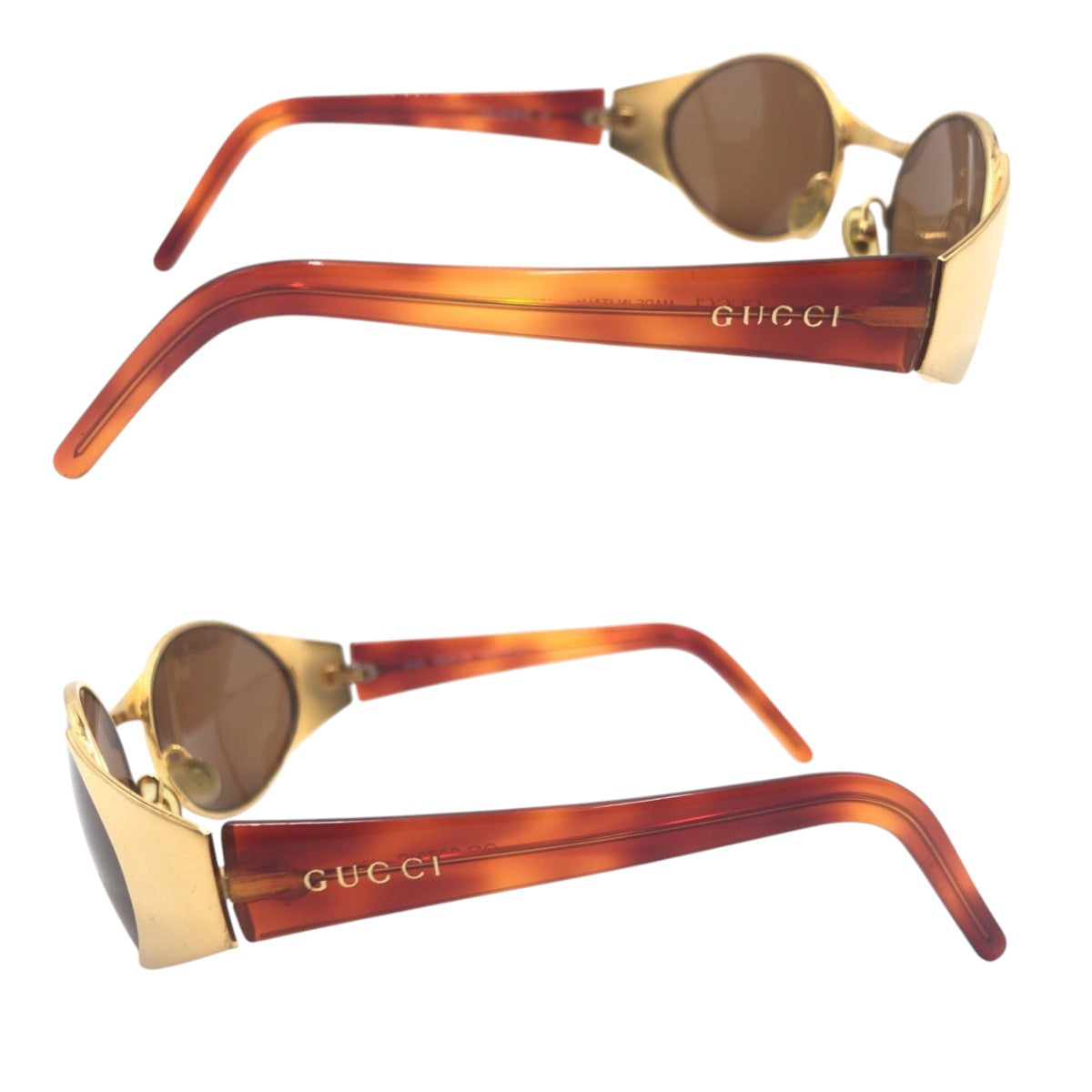 14988
GUCCI グッチ ヴィンテージ ゴールド ブラウン メタル GG2378/S 032 サングラス 男女兼用 オーバル  メンズ
