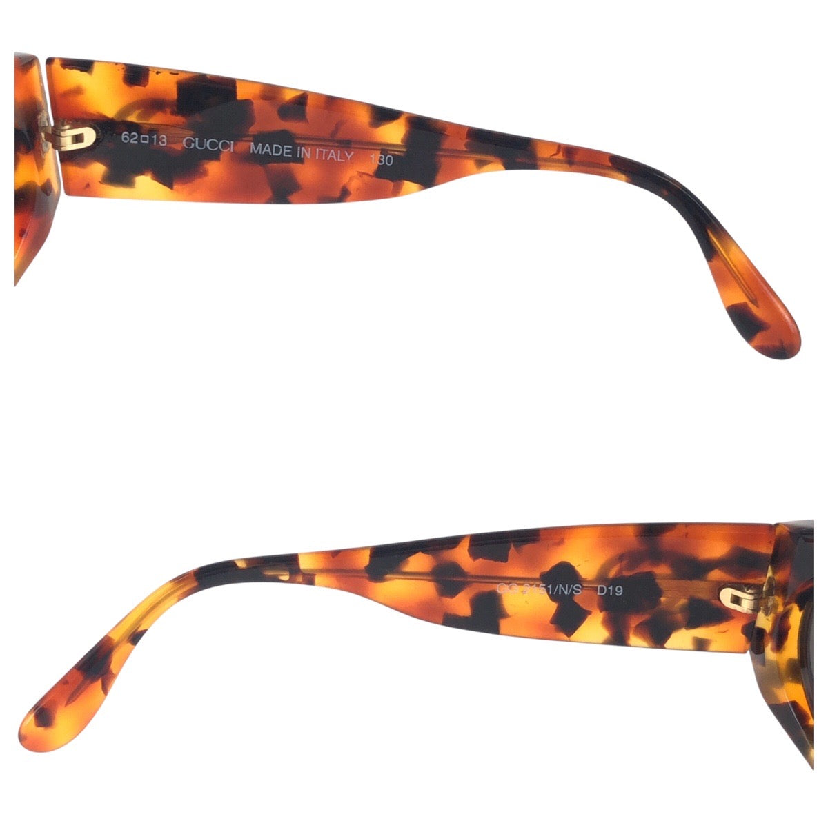 14990
GUCCI グッチ べっ甲柄 ブラウン ブラック ゴールド金具 プラスチック GG2151 N S D19 62□13 サングラス ウェリントン  レディース