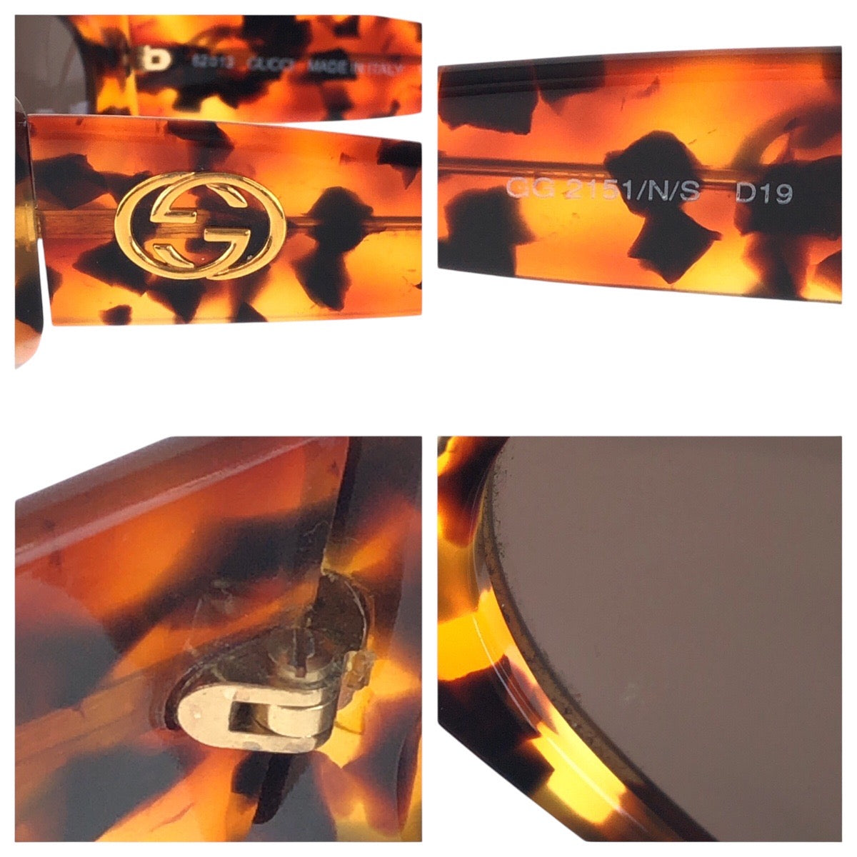 14990
GUCCI グッチ べっ甲柄 ブラウン ブラック ゴールド金具 プラスチック GG2151 N S D19 62□13 サングラス ウェリントン  レディース