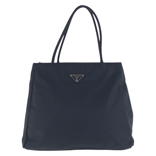 14992
PRADA プラダ テスート 三角ロゴプレート ブラック 黒 シルバー金具 ナイロン トートバッグ ショルダーバッグ  レディース