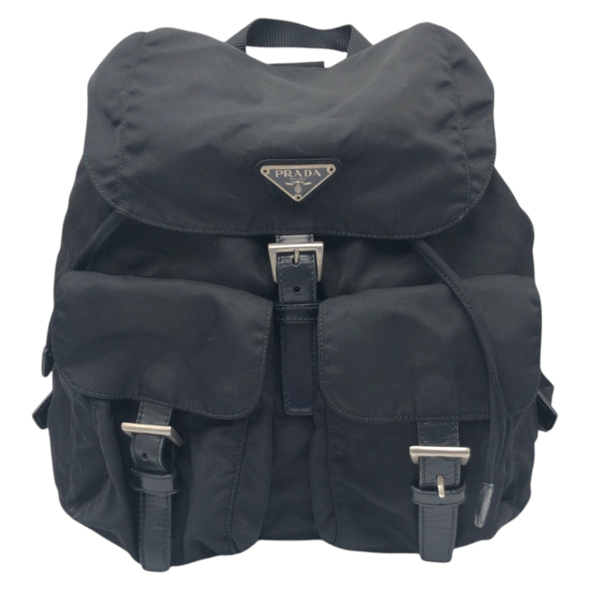 14994
PRADA プラダ テスート 三角ロゴ ブラック 黒 ナイロン リュック バックパック 男女兼用  レディース AB40