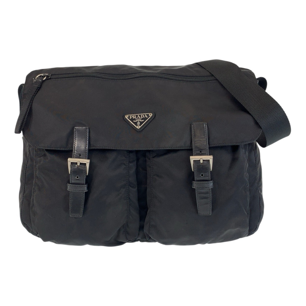 14995
PRADA プラダ テスート 三角ロゴプレート ブラック 黒 シルバー金具 ナイロン ショルダーバッグ メッセンジャーバッグ 男女兼用  メンズ