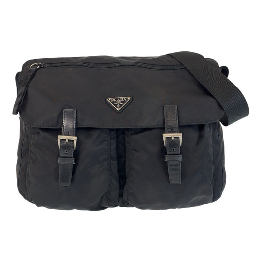 14995
PRADA プラダ テスート 三角ロゴプレート ブラック 黒 シルバー金具 ナイロン ショルダーバッグ メッセンジャーバッグ 男女兼用  メンズ