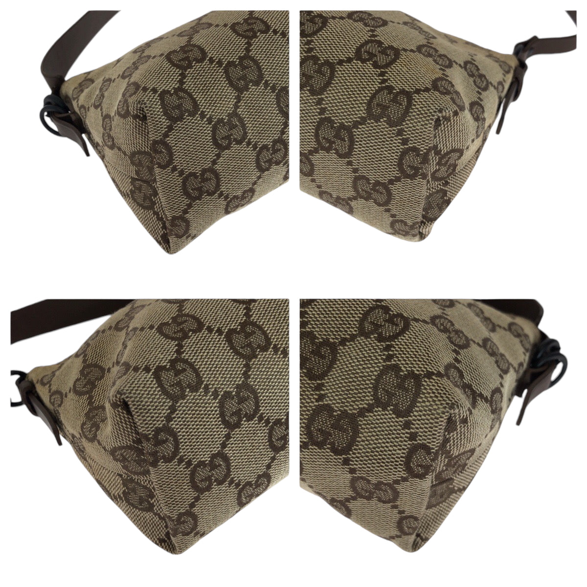15001
GUCCI グッチ ブラウン ブラック金具 GGキャンバス 103399 ハンドバッグ アクセサリーポーチ ショルダーバッグ  レディース