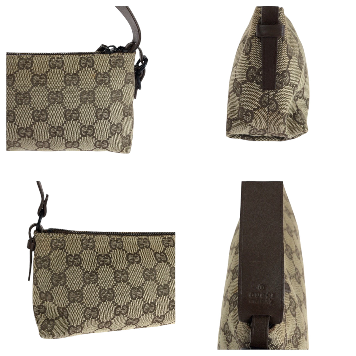 15001
GUCCI グッチ ブラウン ブラック金具 GGキャンバス 103399 ハンドバッグ アクセサリーポーチ ショルダーバッグ  レディース