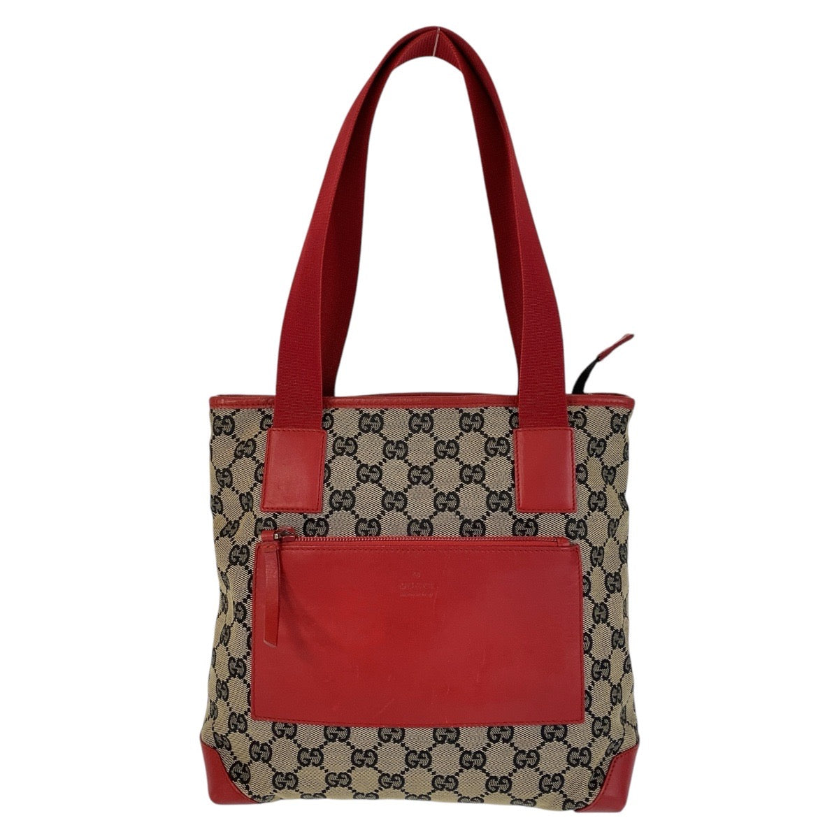 15002
GUCCI グッチ レッド ベージュ GGキャンバス / レザー 019 0402 トートバッグ ショルダーバッグ  レディース