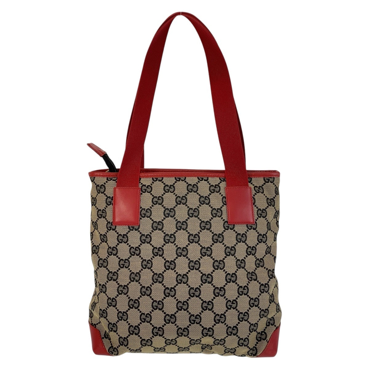 15002
GUCCI グッチ レッド ベージュ GGキャンバス / レザー 019 0402 トートバッグ ショルダーバッグ  レディース