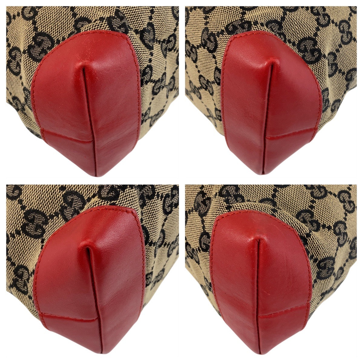 15002
GUCCI グッチ レッド ベージュ GGキャンバス / レザー 019 0402 トートバッグ ショルダーバッグ  レディース