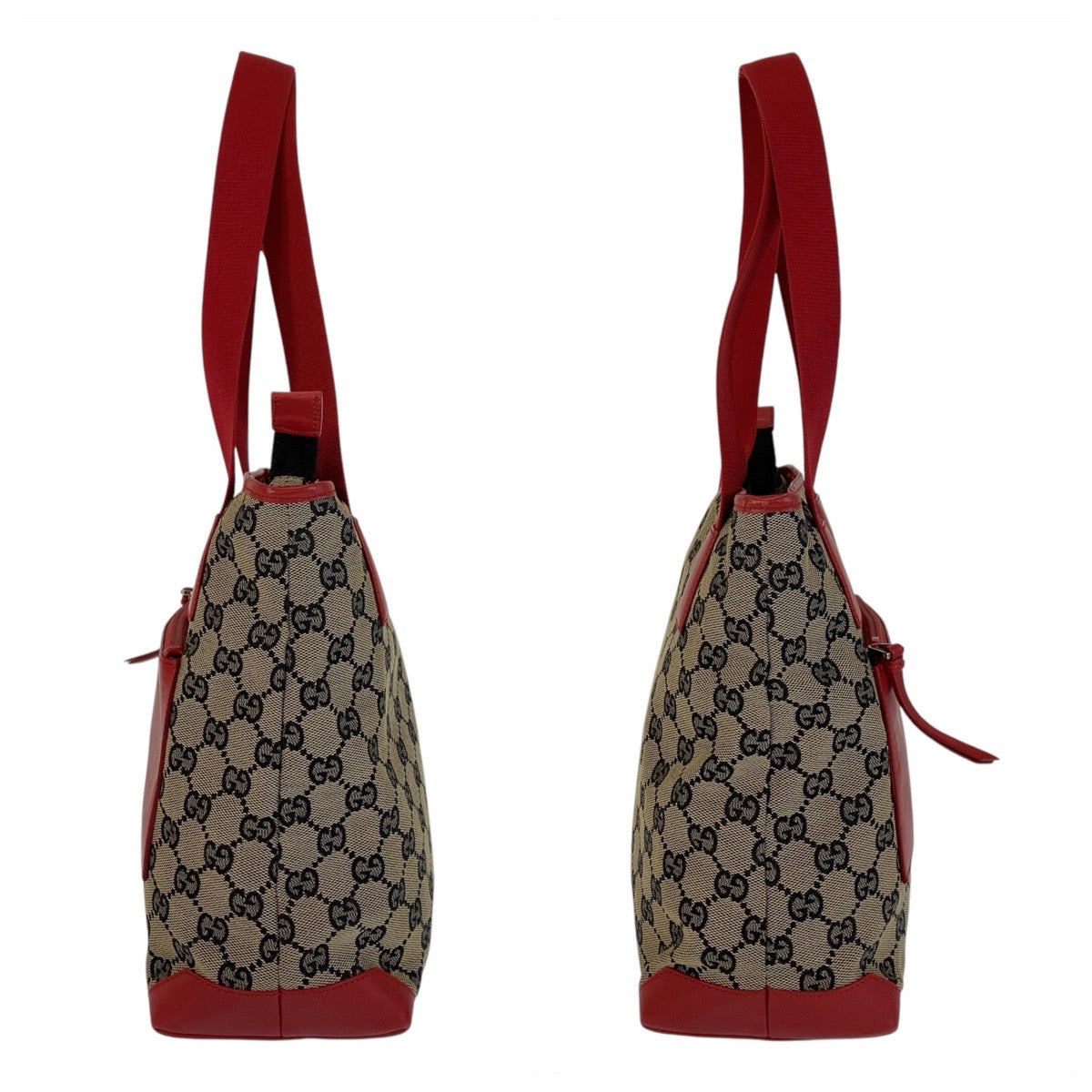 15002
GUCCI グッチ レッド ベージュ GGキャンバス / レザー 019 0402 トートバッグ ショルダーバッグ  レディース