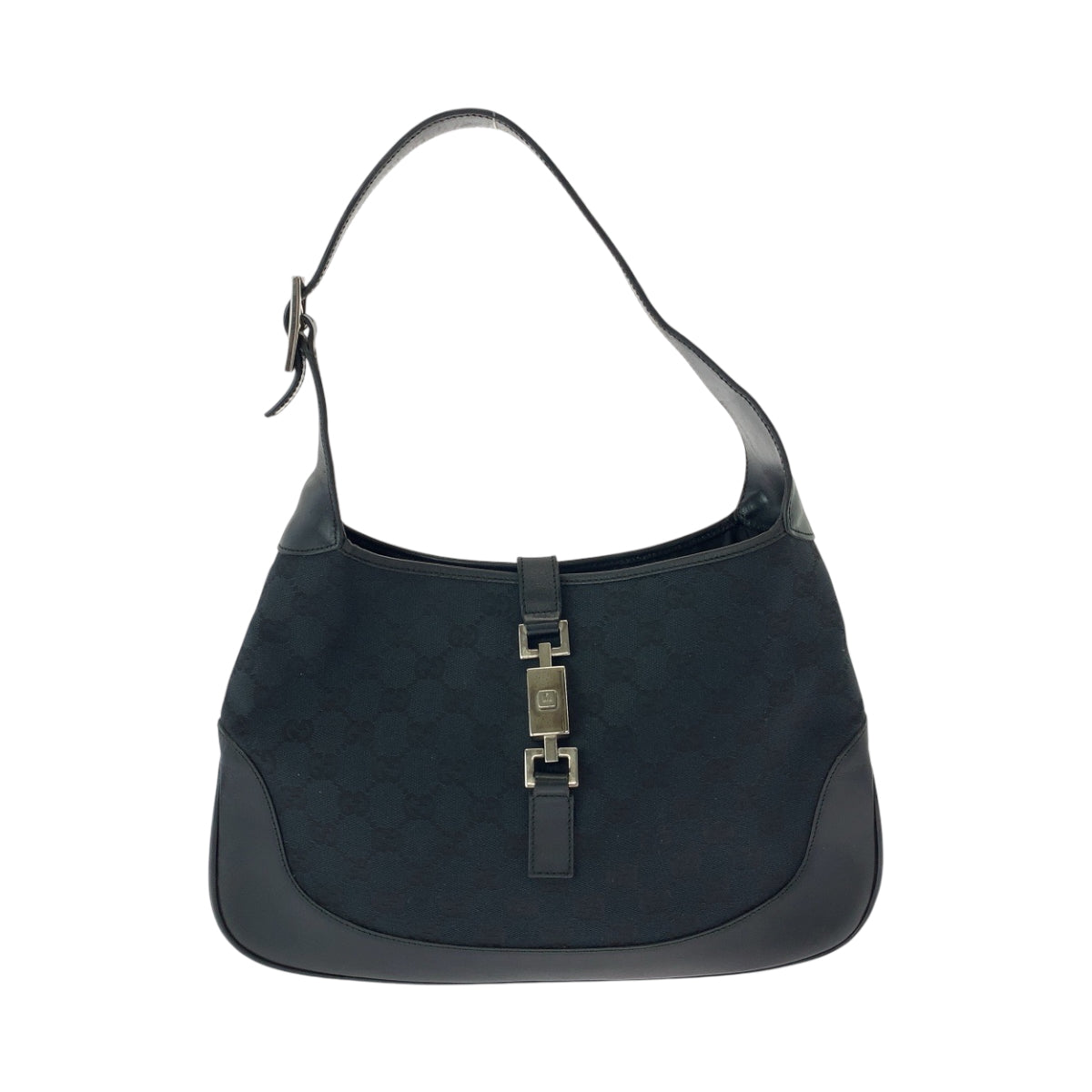 15005
GUCCI グッチ ジャッキー ブラック 黒 シルバー金具 GGキャンバス 001 3306 ホーボー ワンショルダーバッグ 肩掛け  レディース