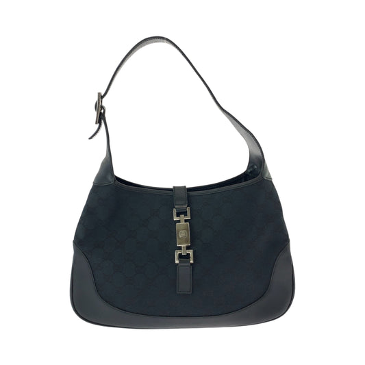 15005
GUCCI グッチ ジャッキー ブラック 黒 シルバー金具 GGキャンバス 001 3306 ホーボー ワンショルダーバッグ 肩掛け  レディース