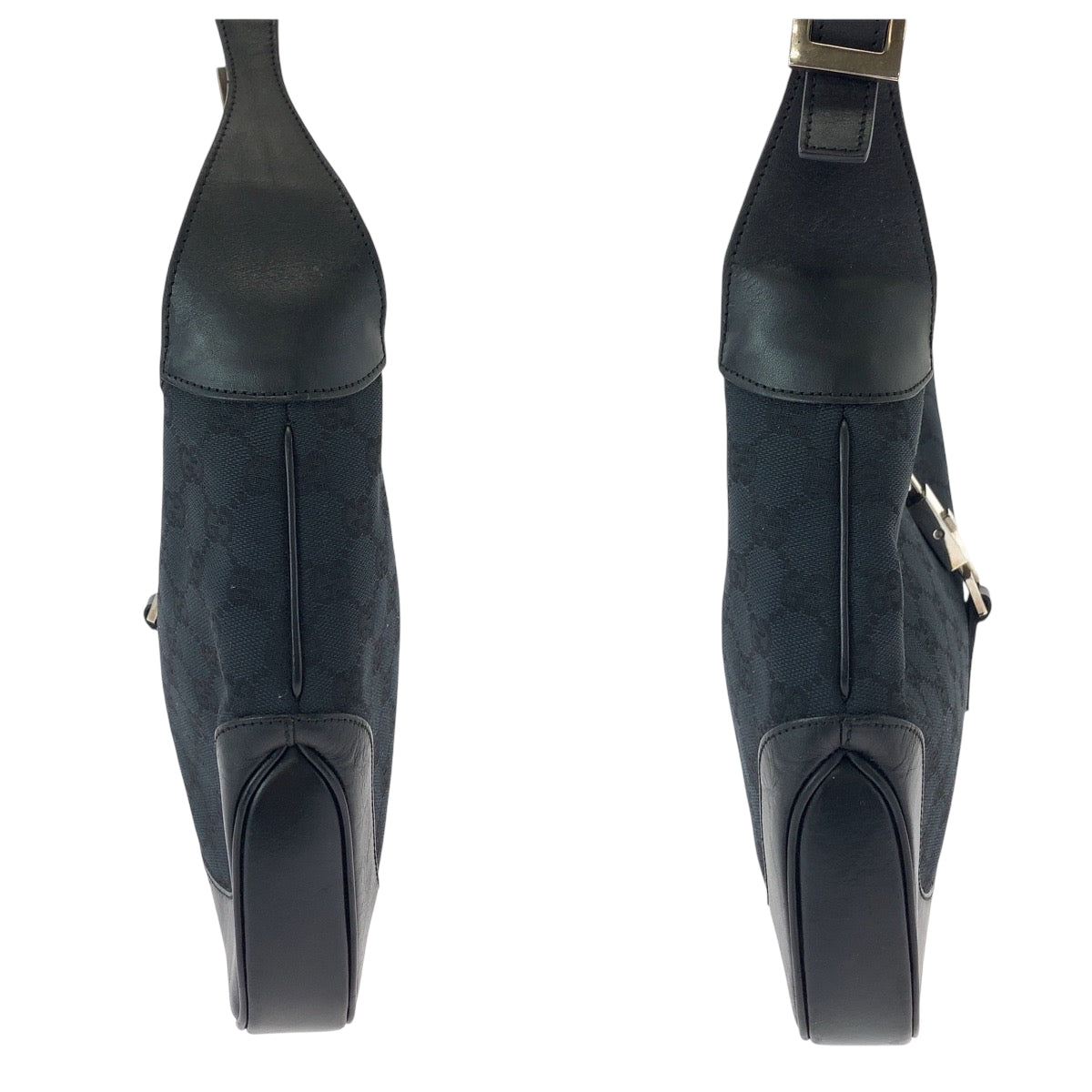 15005
GUCCI グッチ ジャッキー ブラック 黒 シルバー金具 GGキャンバス 001 3306 ホーボー ワンショルダーバッグ 肩掛け  レディース