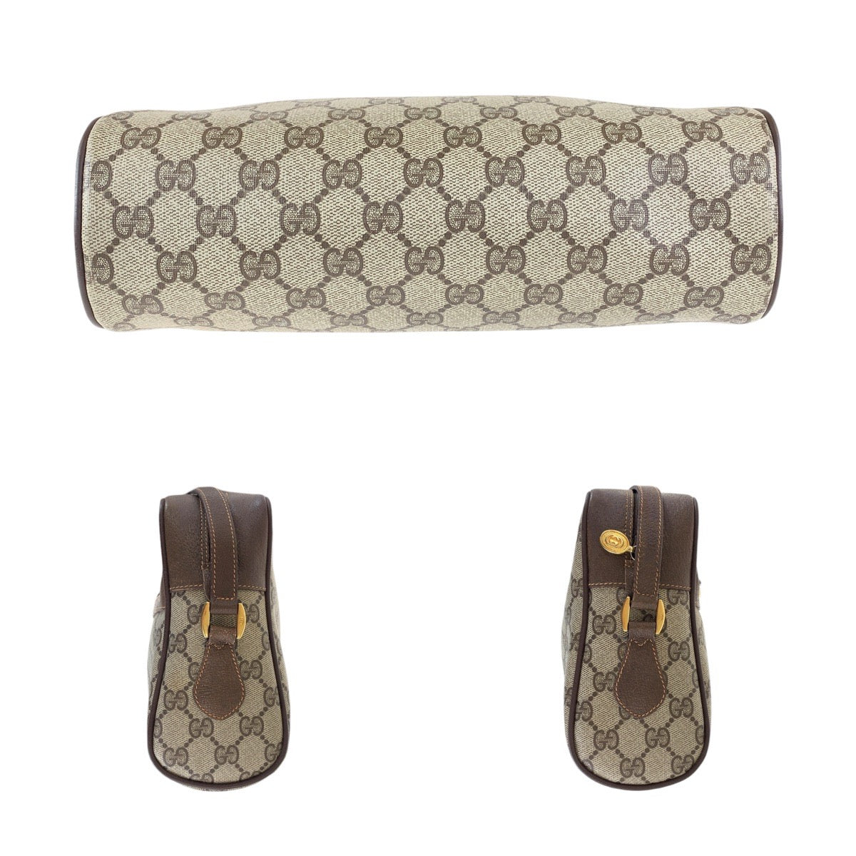 15006
GUCCI グッチ ヴィンテージ オールドグッチ シェリーライン ブラウン ゴールド金具 GGスプリームキャンバス / レザー 56 02 088 ショルダーバッグ ポシェット  レディース