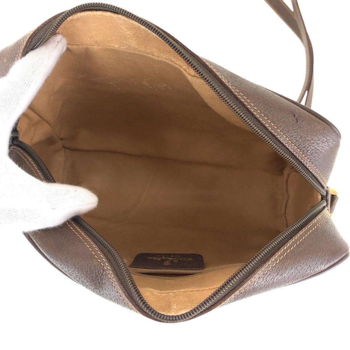 15006
GUCCI グッチ ヴィンテージ オールドグッチ シェリーライン ブラウン ゴールド金具 GGスプリームキャンバス / レザー 56 02 088 ショルダーバッグ ポシェット  レディース