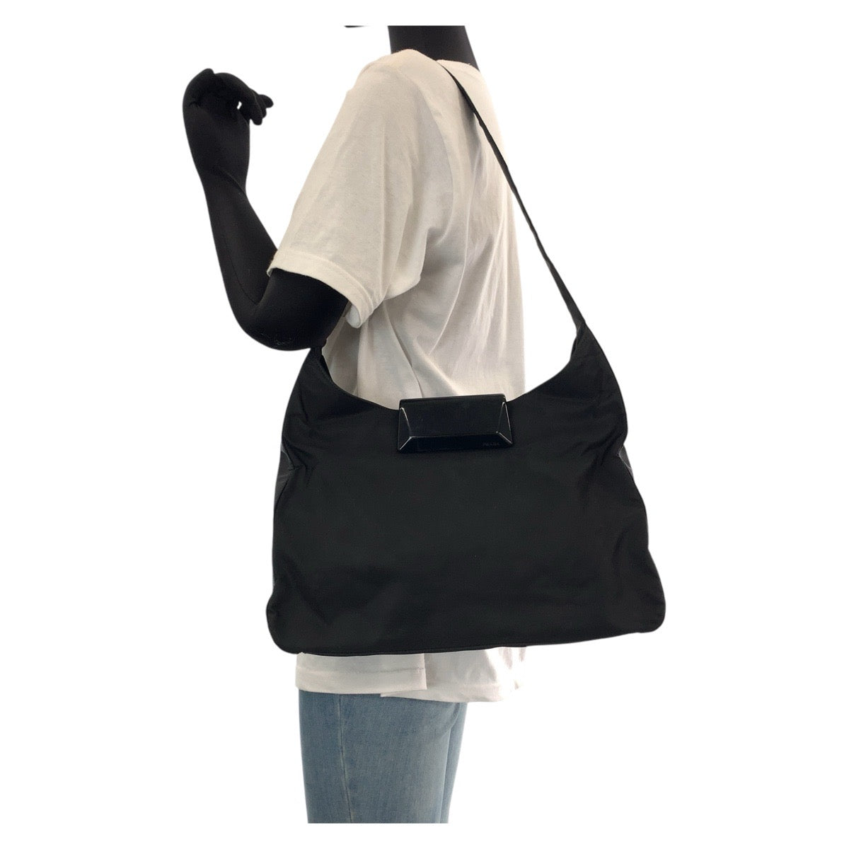 15007
PRADA プラダ テスート ブラック 黒 シルバー金具 ナイロン / プラスチック ショルダーバッグ  レディース