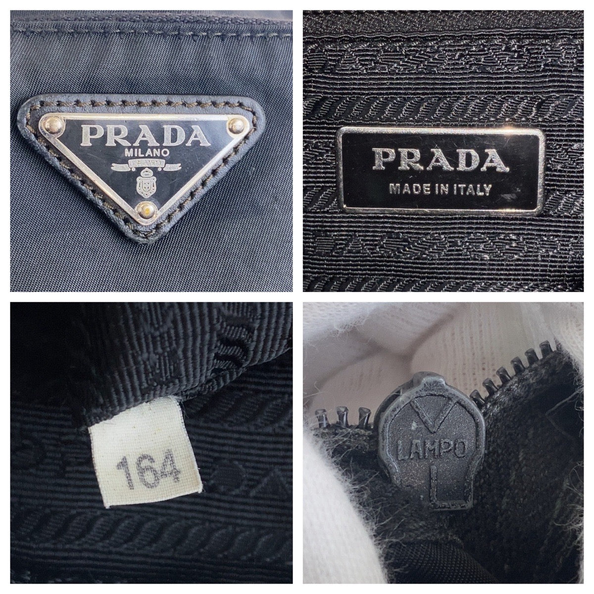 15008
PRADA プラダ テスート 三角ロゴプレート ブラック 黒 シルバー金具 ナイロン 斜め掛け ショルダーバッグ 男女兼用  メンズ AB38