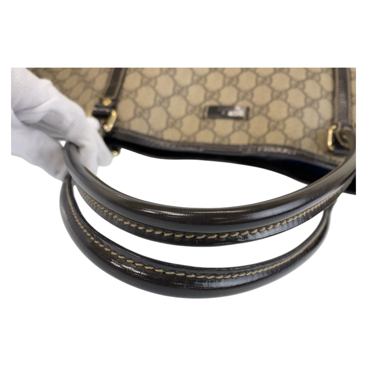 15009
GUCCI グッチ ブラウン ベージュ ゴールド金具 GGスプリームキャンバス / レザー 197953 トートバッグ ショルダーバッグ  レディース