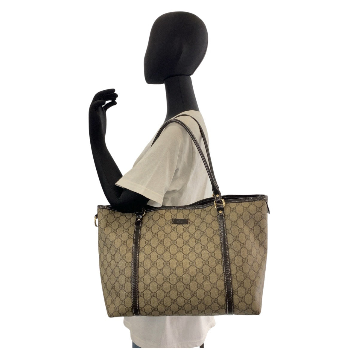 15009
GUCCI グッチ ブラウン ベージュ ゴールド金具 GGスプリームキャンバス / レザー 197953 トートバッグ ショルダーバッグ  レディース