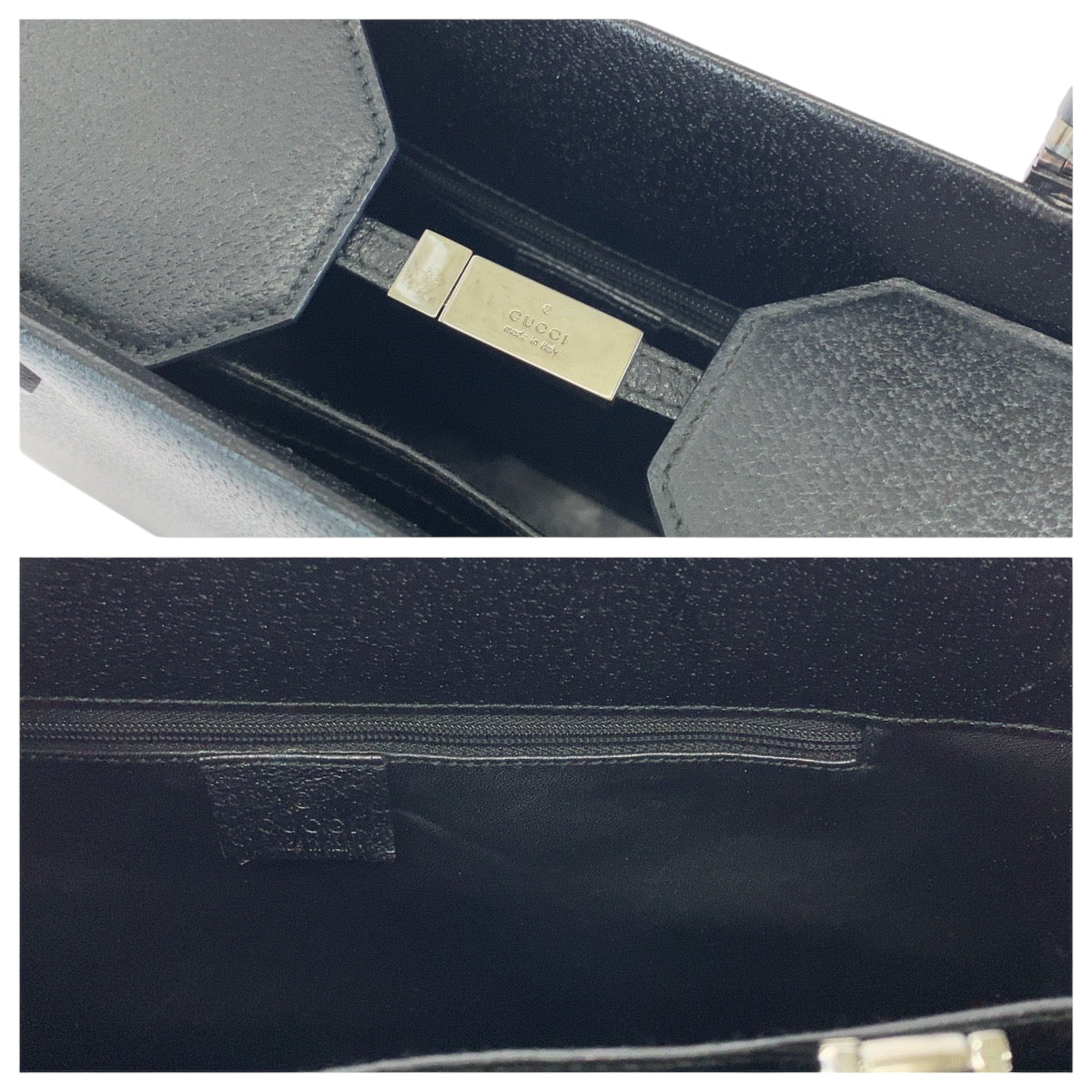 15011
GUCCI グッチ バンブー ブラック 黒 シルバー金具 レザー 002 1034 トートバッグ ハンドバッグ ショルダーバッグ 2way  レディース