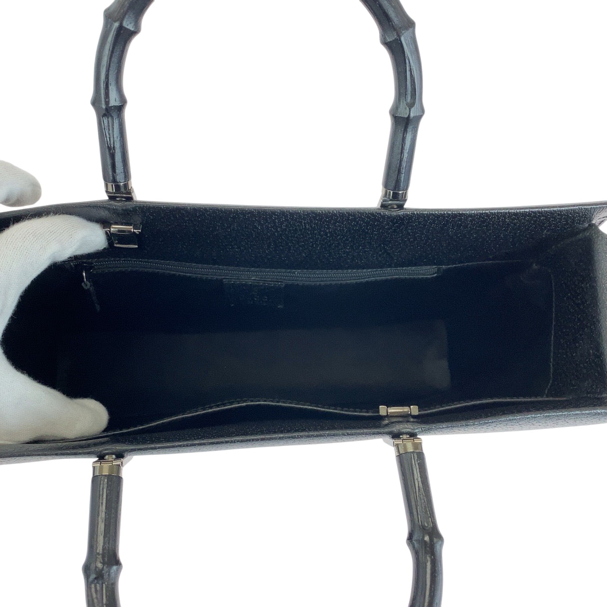 15011
GUCCI グッチ バンブー ブラック 黒 シルバー金具 レザー 002 1034 トートバッグ ハンドバッグ ショルダーバッグ 2way  レディース