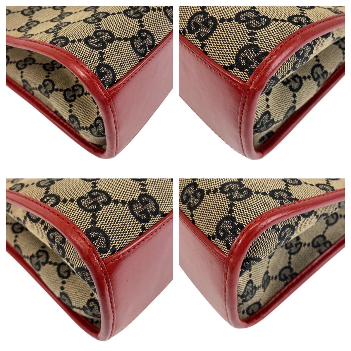 15013
GUCCI グッチ ジャッキー レッド ベージュ ゴールド金具 GGキャンバス / レザー 002 1068 ホーボー ショルダーバッグ ハンドバッグ  レディース