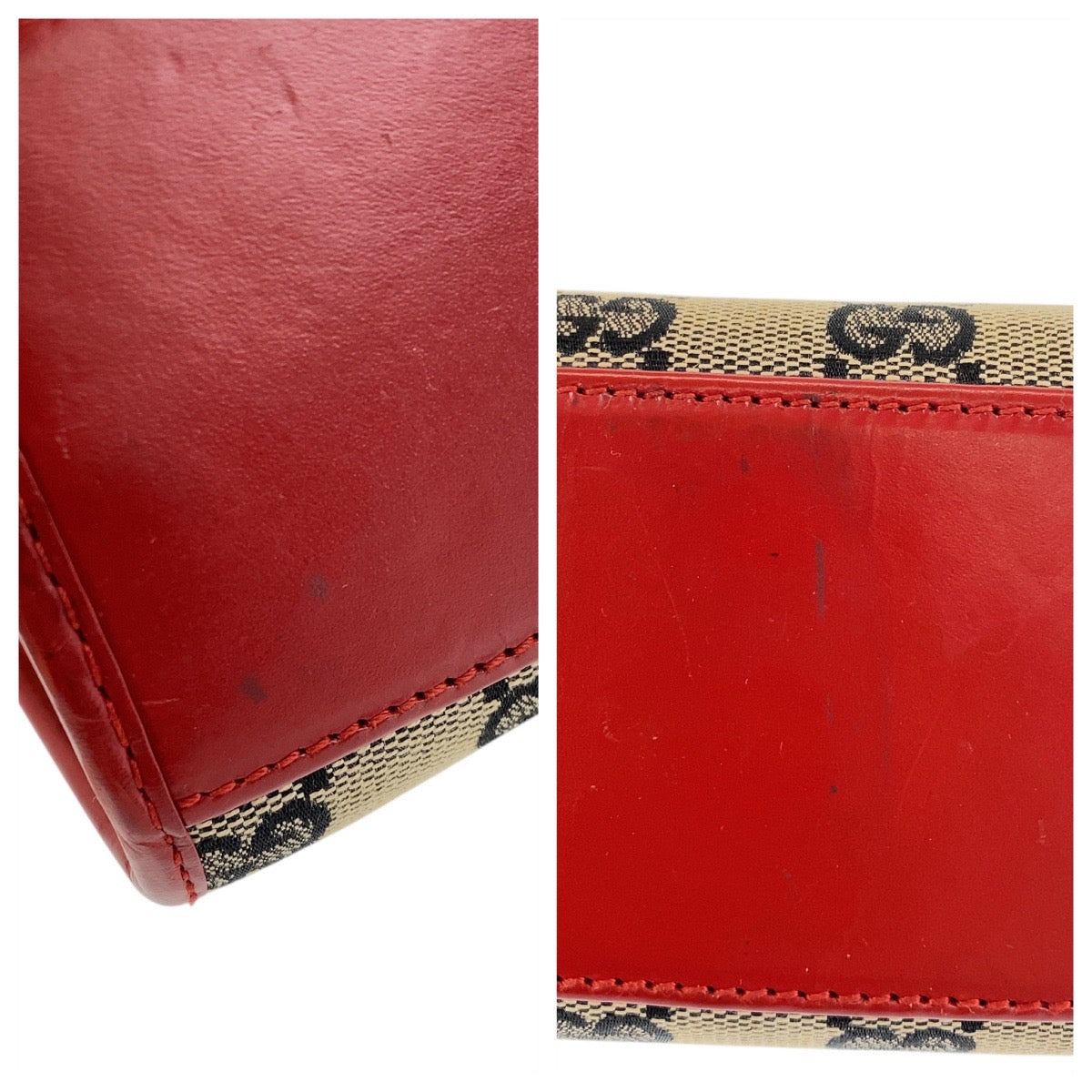15013
GUCCI グッチ ジャッキー レッド ベージュ ゴールド金具 GGキャンバス / レザー 002 1068 ホーボー ショルダーバッグ ハンドバッグ  レディース