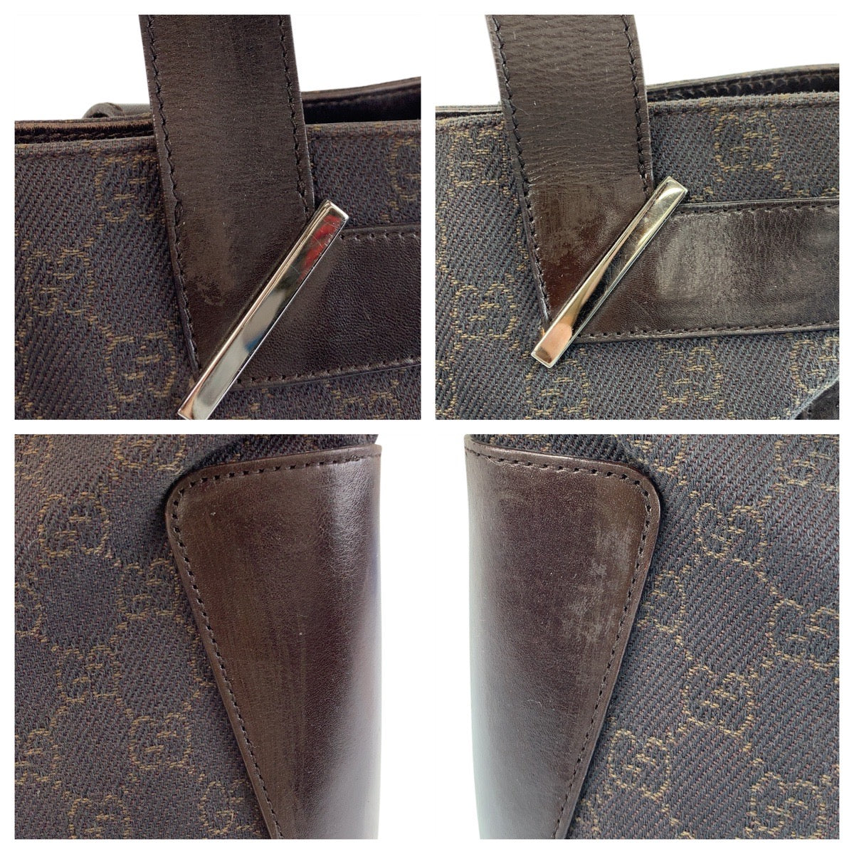 15014
GUCCI グッチ ブラウン GGキャンバス / レザー 73983 トートバッグ ショルダーバッグ  レディース