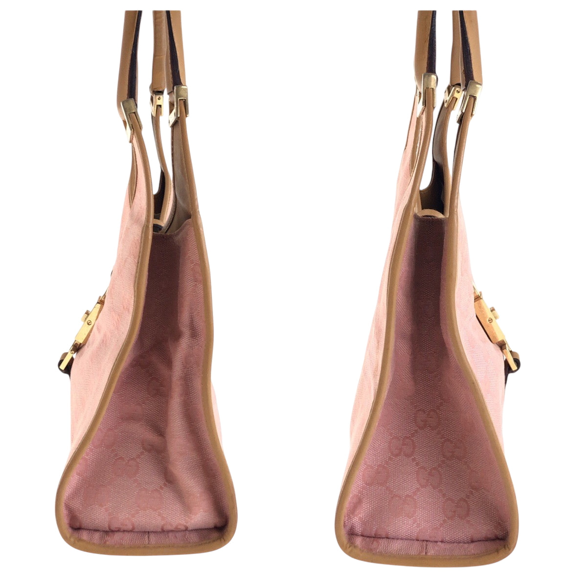15015
GUCCI グッチ ジャッキー ピンク ブラウン ゴールド金具 GGキャンバス 002 1067 ホーボー ワンショルダーバッグ 肩掛け  レディース
