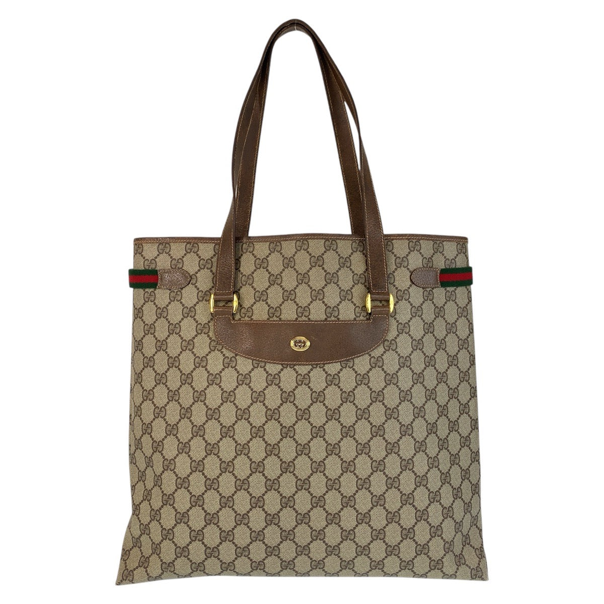 15016
GUCCI グッチ シェリーライン オールドグッチ ベージュ ブラウン ゴールド金具 GGスプリームキャンバス 39 02 091 トートバッグ ショルダーバッグ  レディース