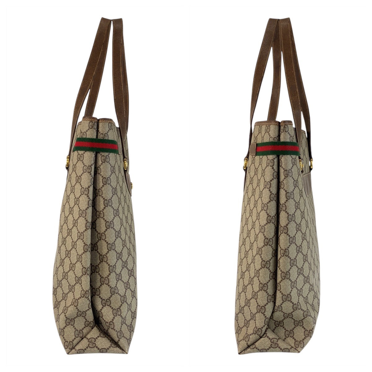 15016
GUCCI グッチ シェリーライン オールドグッチ ベージュ ブラウン ゴールド金具 GGスプリームキャンバス 39 02 091 トートバッグ ショルダーバッグ  レディース