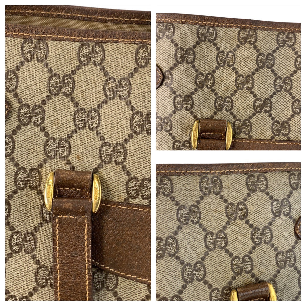 15016
GUCCI グッチ シェリーライン オールドグッチ ベージュ ブラウン ゴールド金具 GGスプリームキャンバス 39 02 091 トートバッグ ショルダーバッグ  レディース