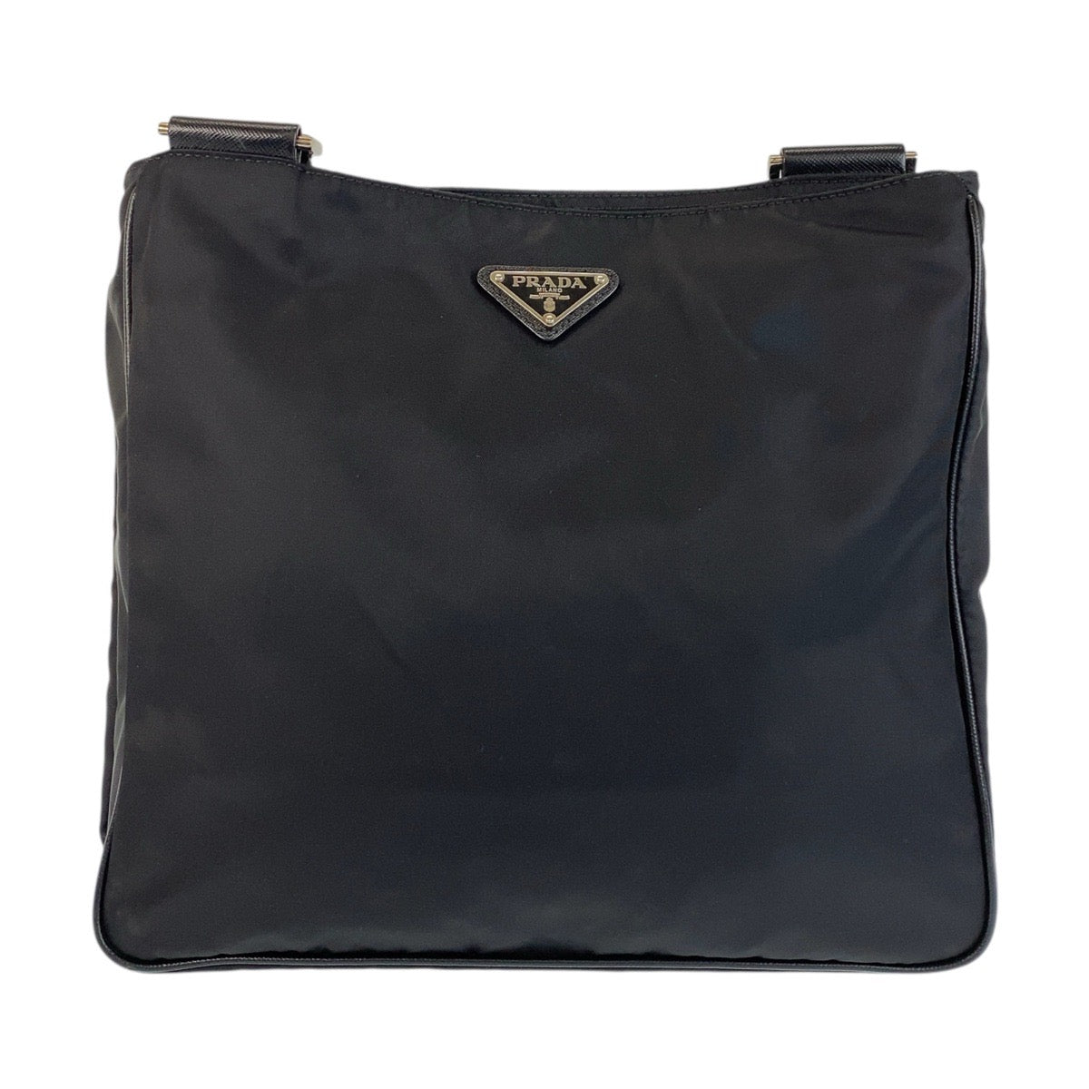 15018
PRADA プラダ テスート 三角ロゴプレート ブラック 黒 シルバー金具 ナイロン 斜め掛け ショルダーバッグ メッセンジャーバッグ  レディース A30