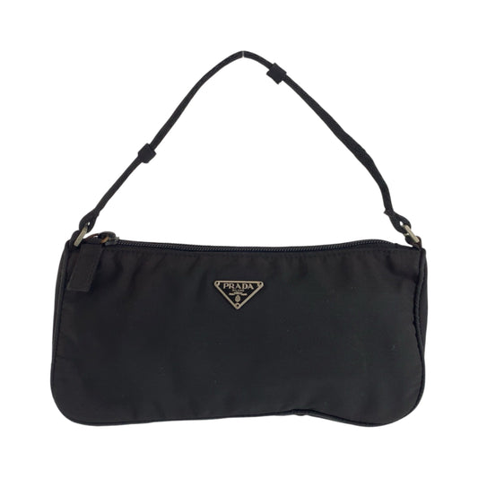 15020
PRADA プラダ テスート スポーツ 三角ロゴプレート ブラック 黒 シルバー金具 ナイロン MV633 ハンドバッグ アクセサリーポーチ  レディース