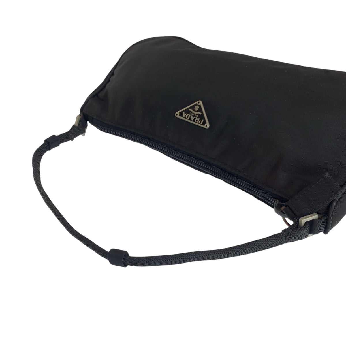 15020
PRADA プラダ テスート スポーツ 三角ロゴプレート ブラック 黒 シルバー金具 ナイロン MV633 ハンドバッグ アクセサリーポーチ  レディース
