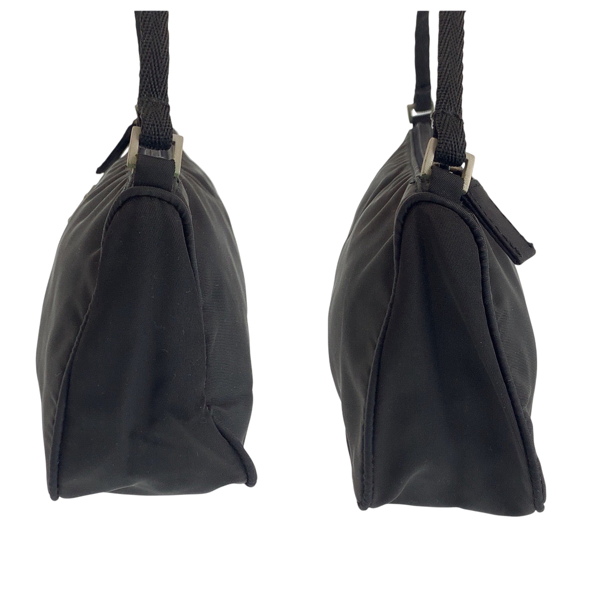 15020
PRADA プラダ テスート スポーツ 三角ロゴプレート ブラック 黒 シルバー金具 ナイロン MV633 ハンドバッグ アクセサリーポーチ  レディース