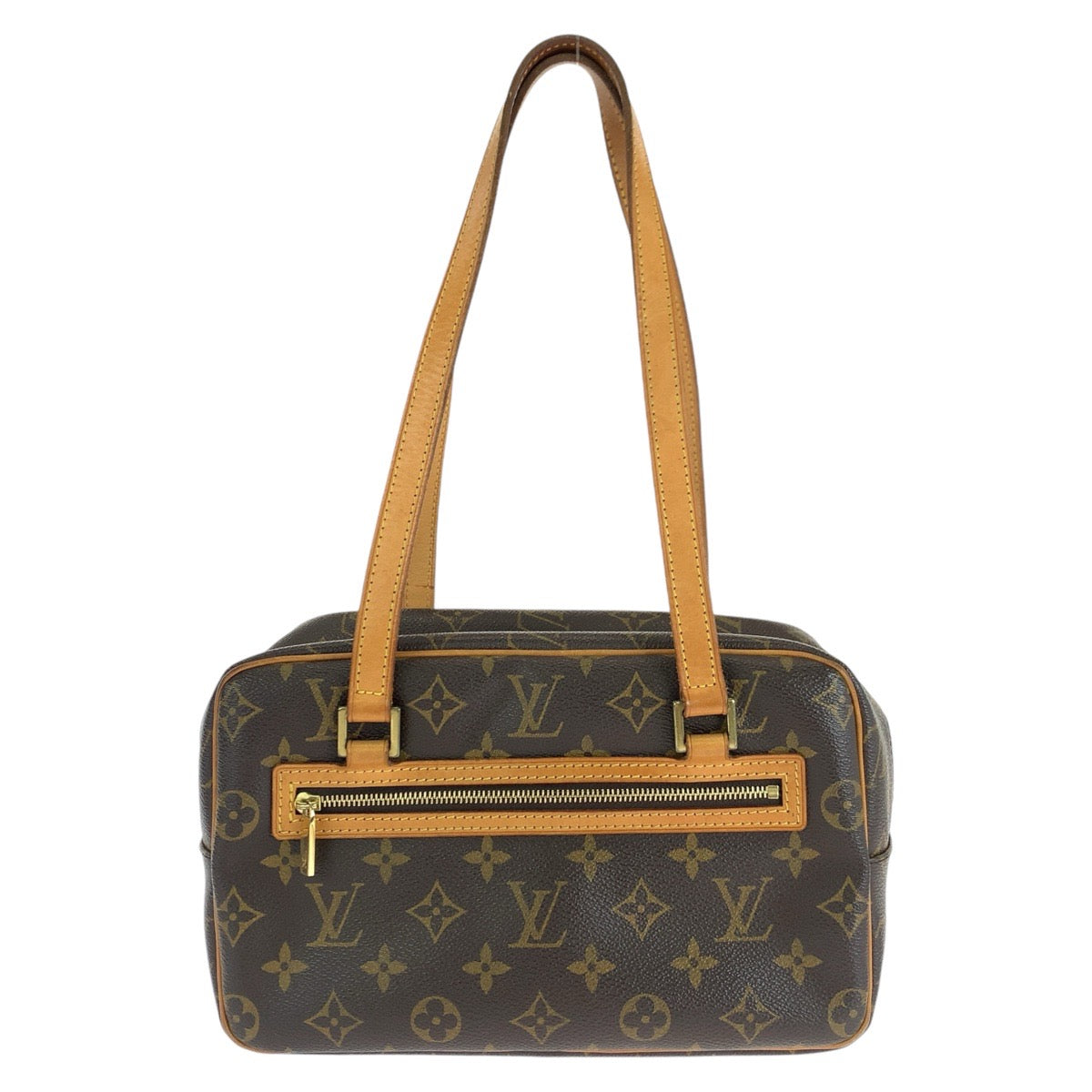 15022
LOUIS VUITTON ルイヴィトン モノグラム シテ MM ブラウン ゴールド金具 PVC / レザー M51182 トートバッグ ショルダーバッグ  レディース