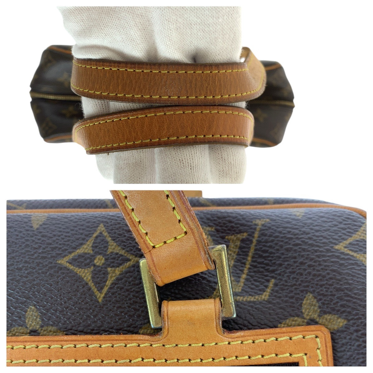 15022
LOUIS VUITTON ルイヴィトン モノグラム シテ MM ブラウン ゴールド金具 PVC / レザー M51182 トートバッグ ショルダーバッグ  レディース