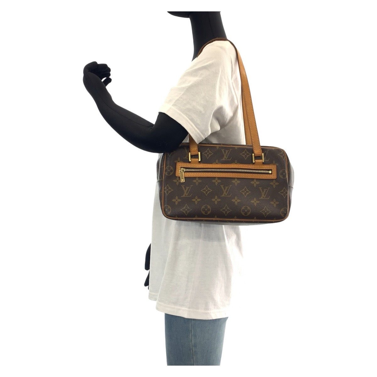 15022
LOUIS VUITTON ルイヴィトン モノグラム シテ MM ブラウン ゴールド金具 PVC / レザー M51182 トートバッグ ショルダーバッグ  レディース