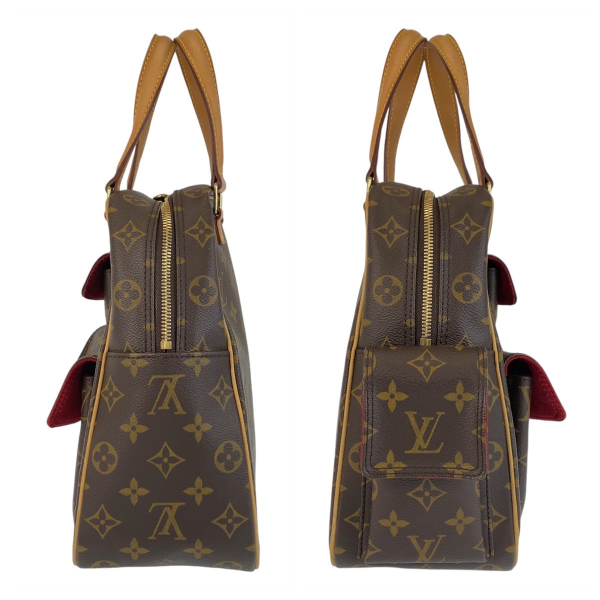 15024
LOUIS VUITTON ルイヴィトン モノグラム エクサントリ シテ ブラウン ゴールド金具 PVC / レザー M51161 ハンドバッグ  レディース