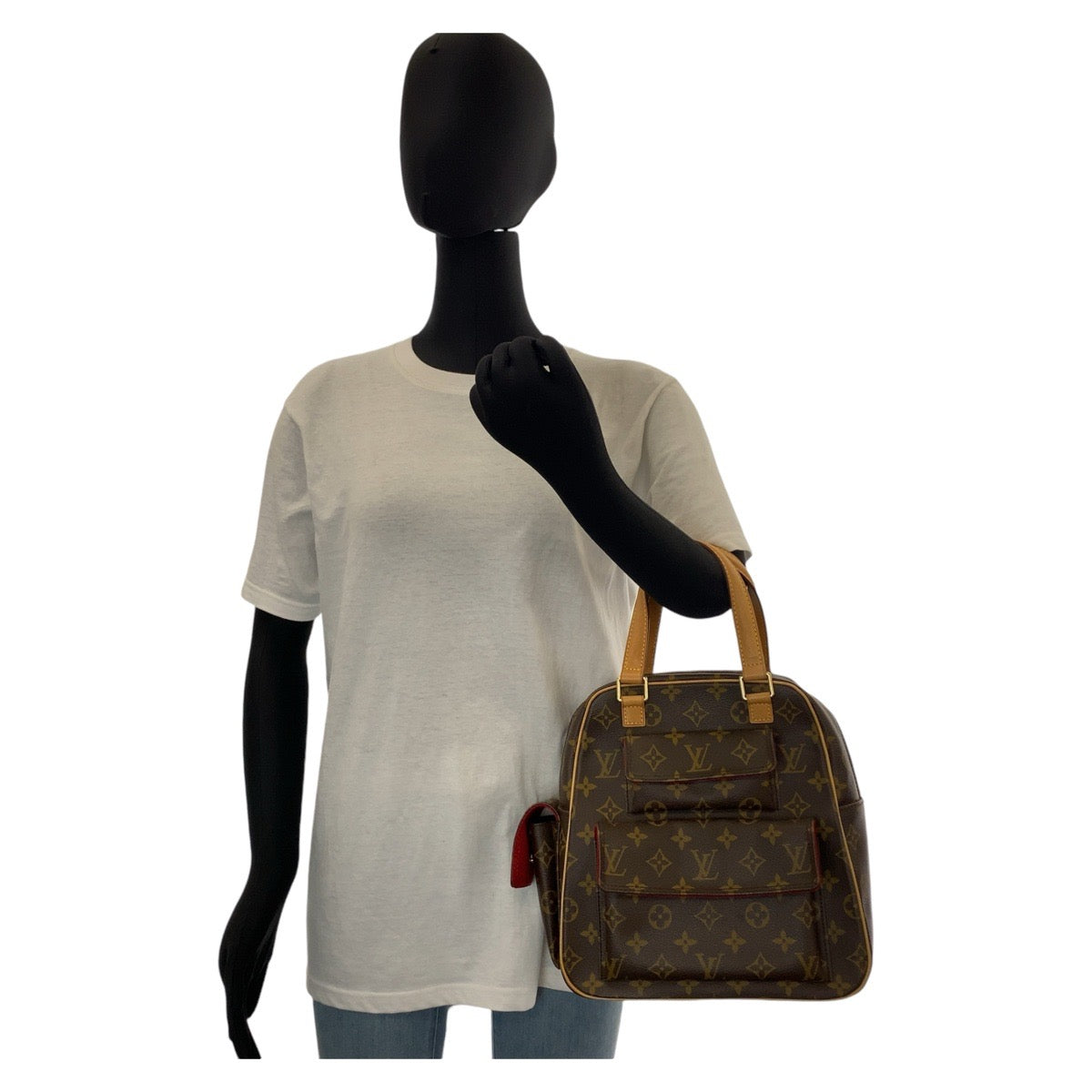 15024
LOUIS VUITTON ルイヴィトン モノグラム エクサントリ シテ ブラウン ゴールド金具 PVC / レザー M51161 ハンドバッグ  レディース