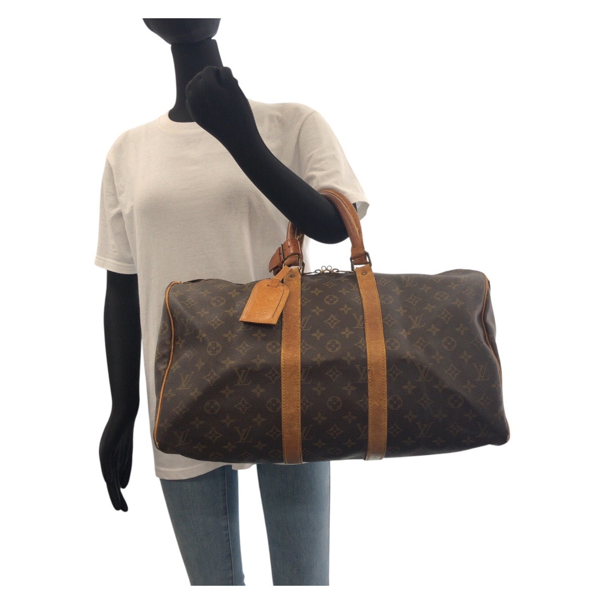 15025
LOUIS VUITTON ルイヴィトン モノグラム キーポル 45 ブラウン ゴールド金具 PVC / レザー M41428 ボストンバッグ 男女兼用  レディース