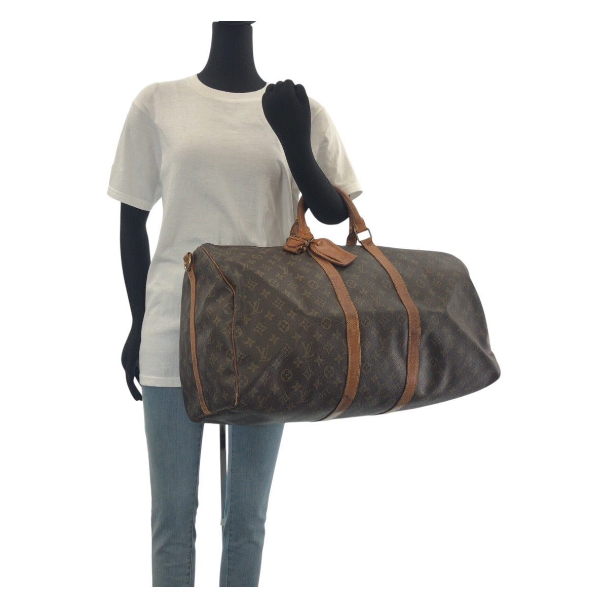 15027
LOUIS VUITTON ルイヴィトン モノグラム キーポルバンドリエール 55 ブラウン ゴールド金具 PVC / レザー M41414 ボストンバッグ 男女兼用  レディース