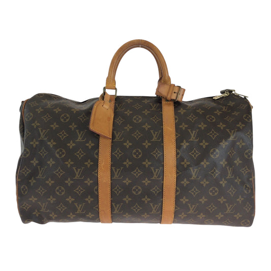 15028
LOUIS VUITTON ルイヴィトン モノグラム キーポル50 バンドリエール 男女兼用 ブラウン ゴールド金具 PVC M41426 ボストンバッグ ハンドバッグ  メンズ